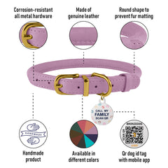 BRONZEDOG collar cuero encerado para mayor durabilidad y protección contra humedad.