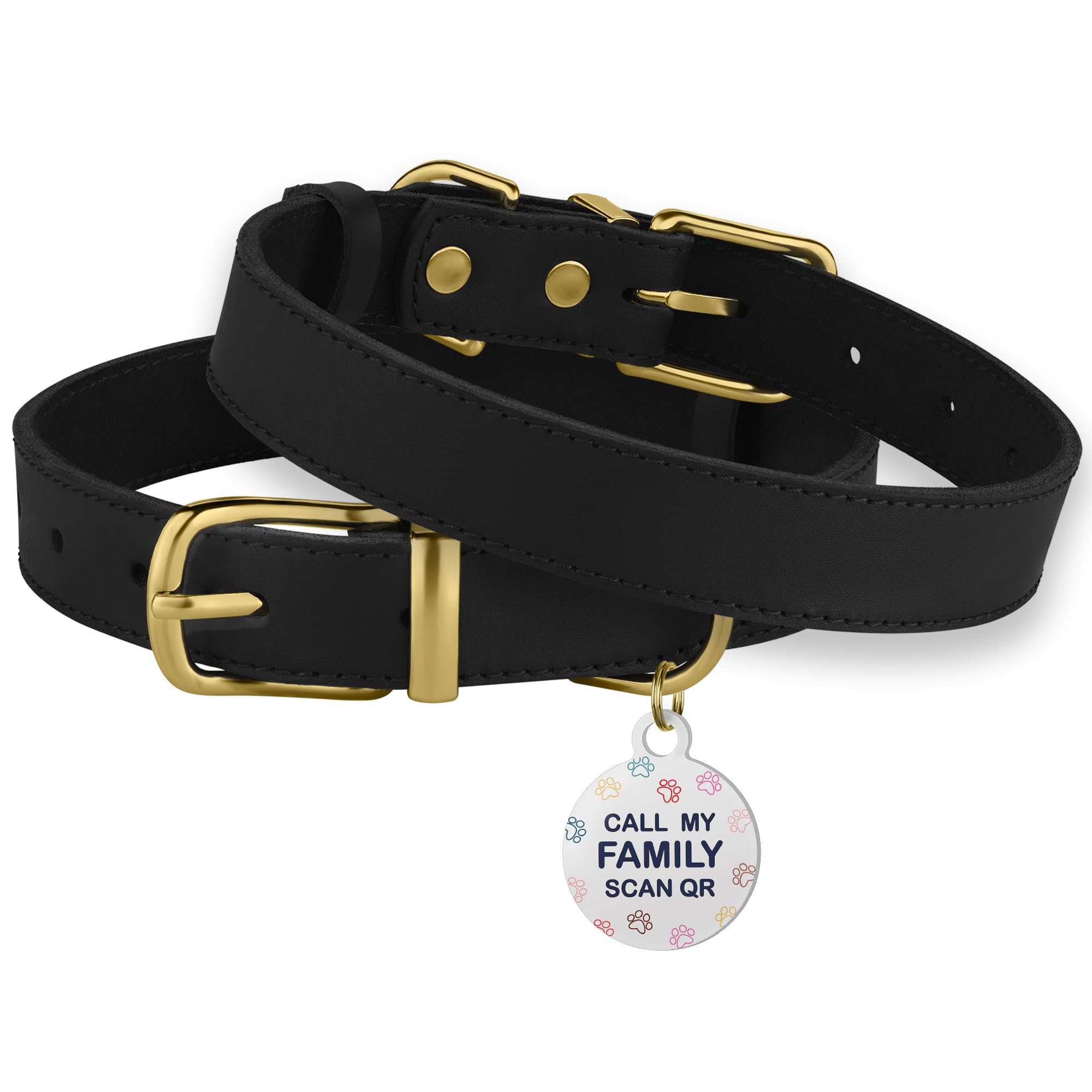 BRONZEDOG Collar de cuero para entrenamiento ligero y viajes.