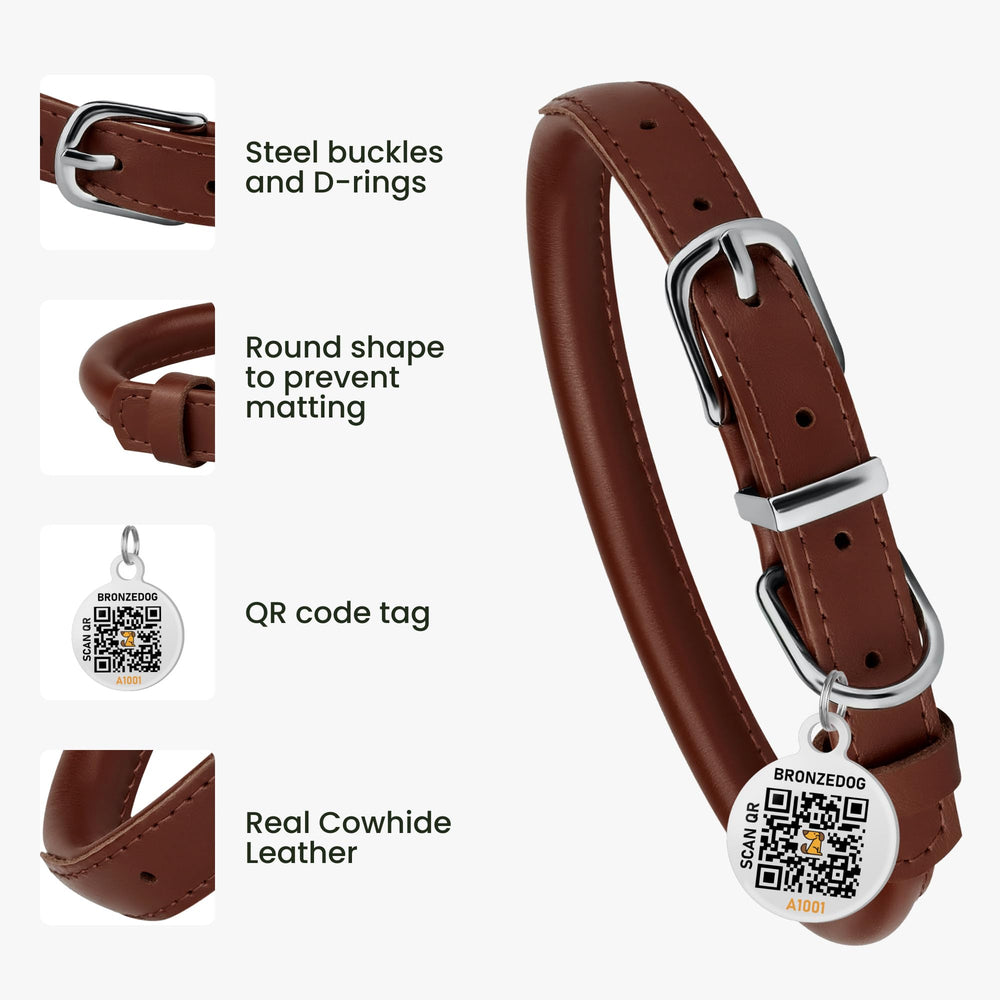 BRONZEDOG collar-qr-id-identificador: facilita la identificación durante paseos.