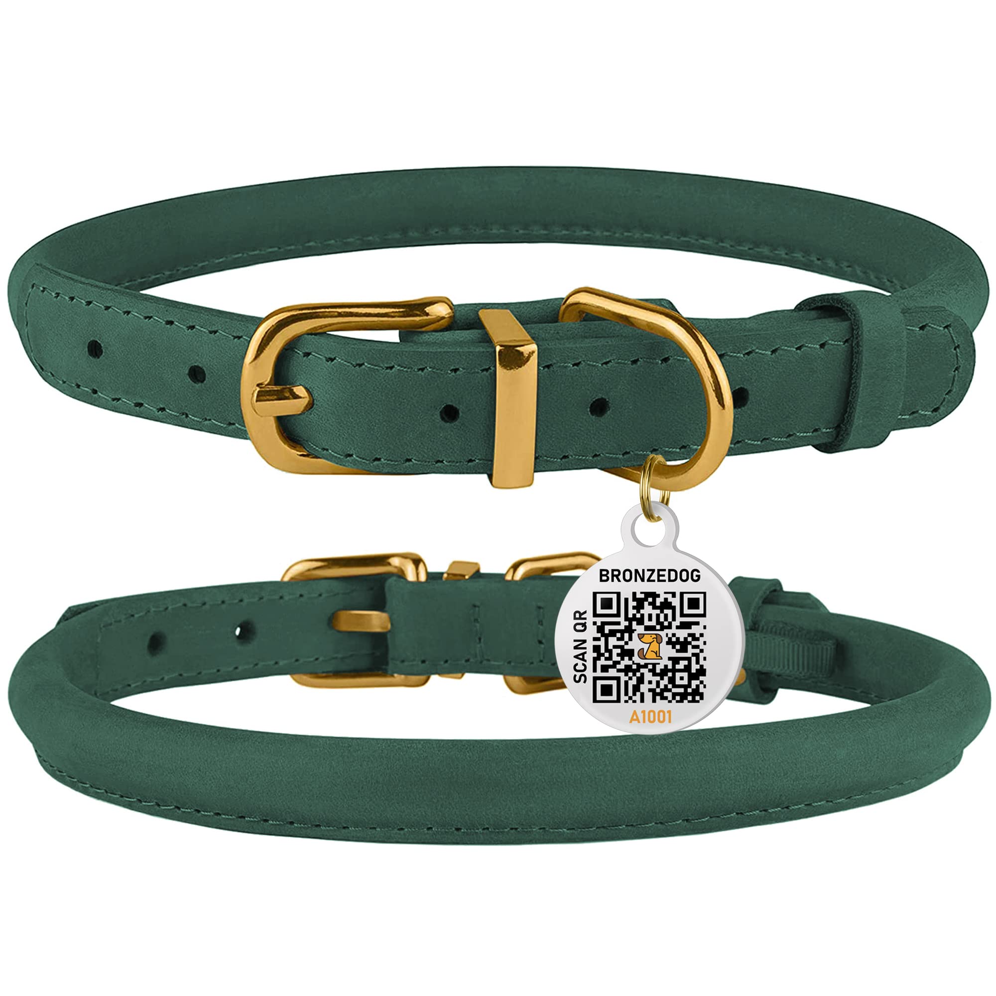 BRONZEDOG collar ajustable 11-14,5 pulgadas para diversos tamaños.