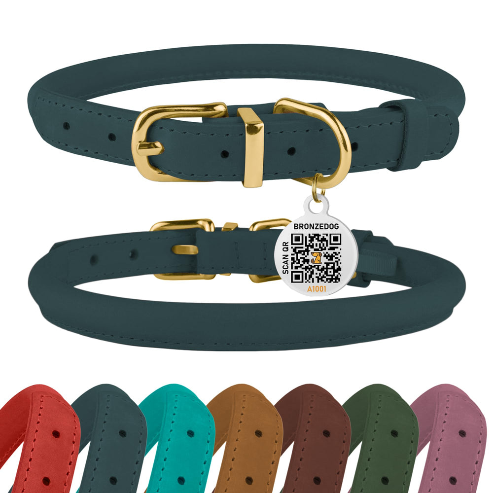 BronzeDog denim-rolled-collar-closeup highlights durable Crazy Horse leather for daily wear and comfort