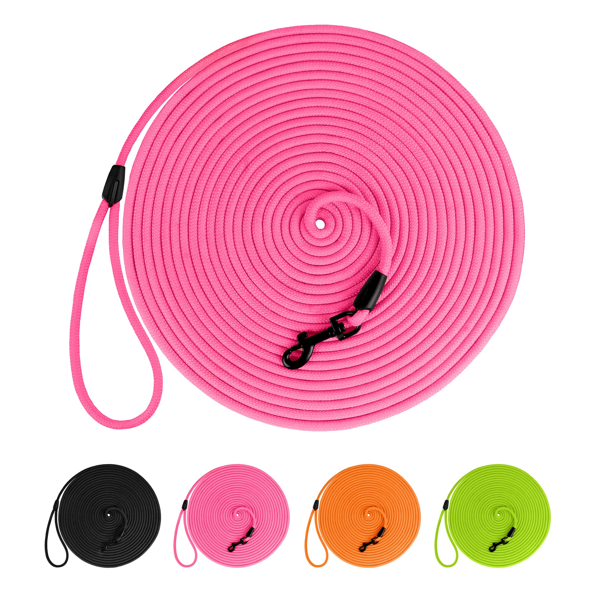 BRONZEDOG rope pro training collar pink front view for high-visibility daily walks.
