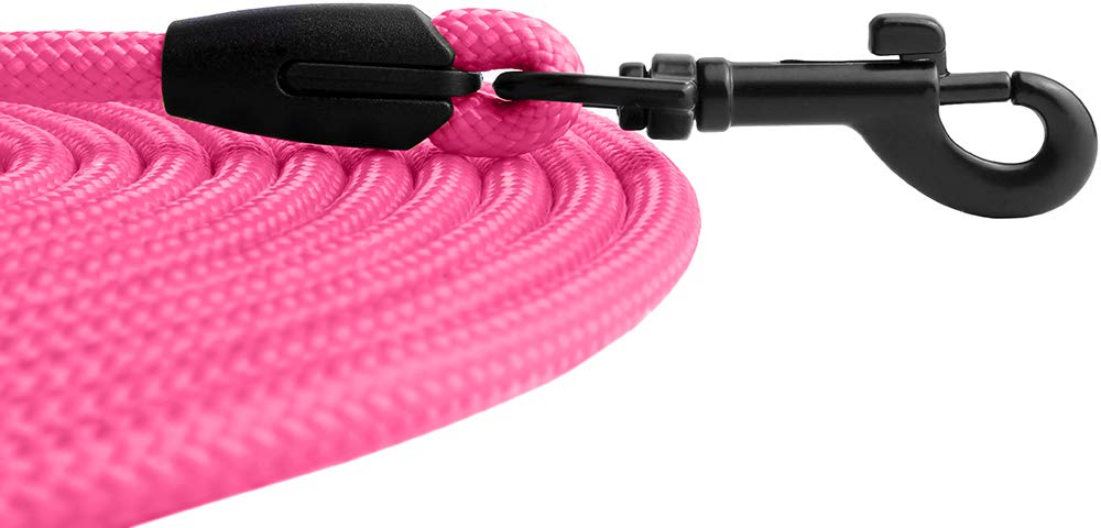 BRONZEDOG rope pro training collar pink in-use image shows safe distance control.