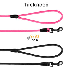 BRONZEDOG rope pro training leash 30ft pink demonstrates long-range training potential.