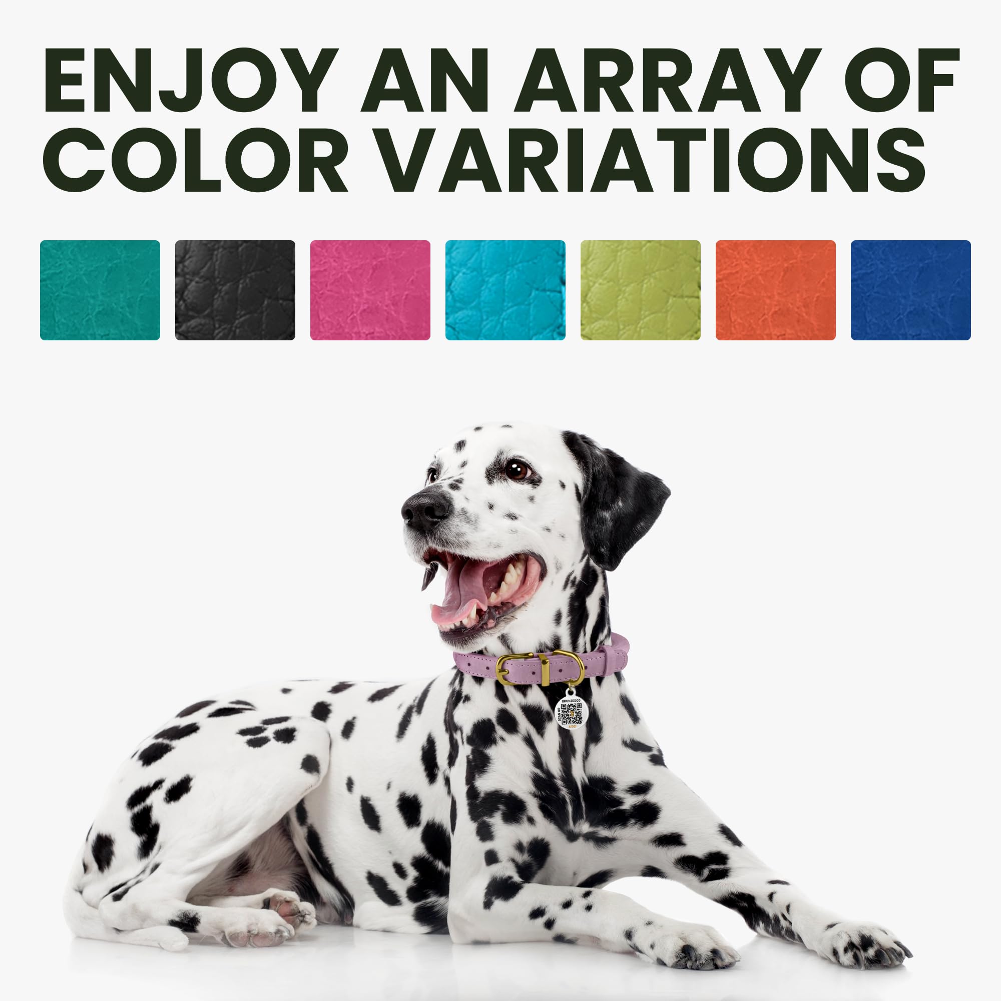 BRONZEDOG size-fit infographic-friendly collar helps gauge the right neck size