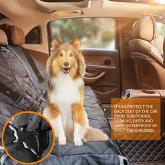 BRONZEMAN nonslip back seat cover with anchors prevents shifting on bumpy rides.
