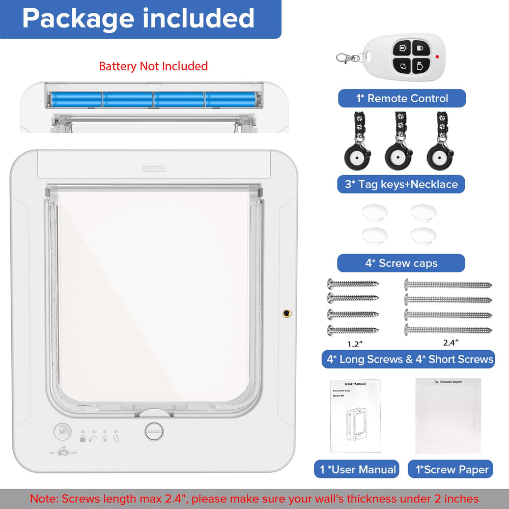 BROTEX Smart Cat Door easy installation on wood, plastic walls or pet houses.
