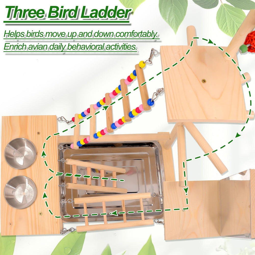 BRSLAIF bird mirror toy play station engages social behavior and curiosity