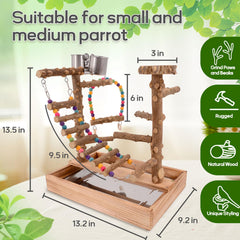 BRSLAIF Bird Playground swing demonstrates enrichment through active exercise and beak-friendly toys.