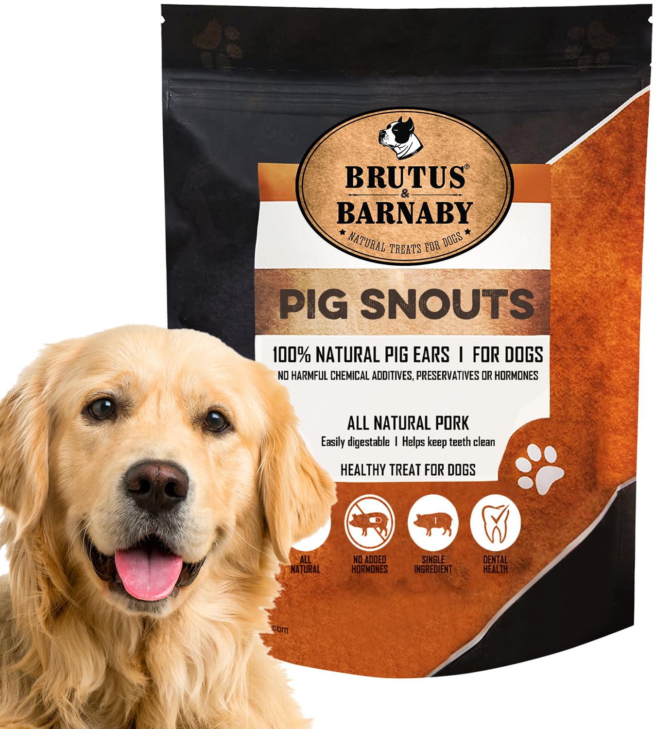 brutus & barnaby pig snout treat pack natural ingredients support healthier chewing