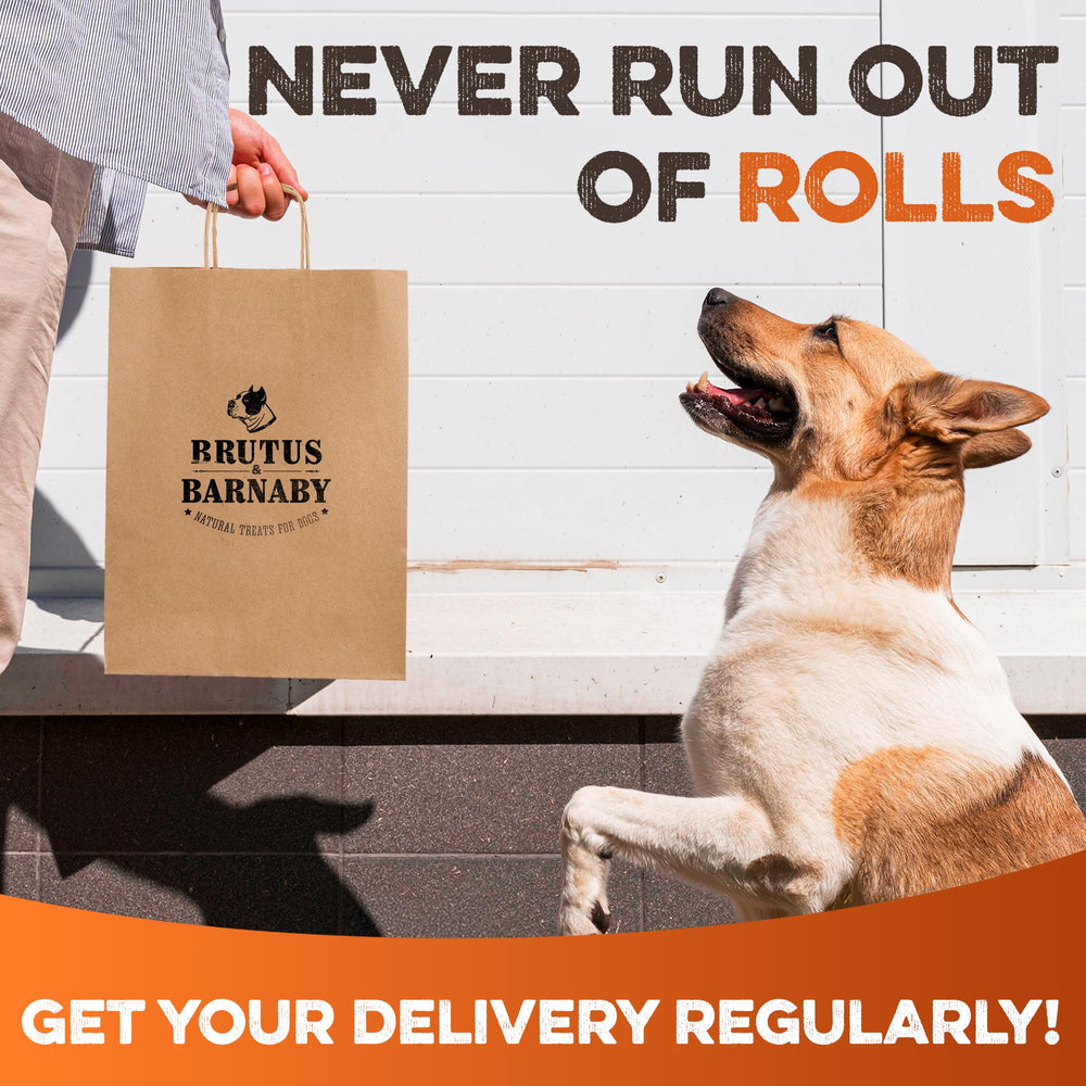 BRUTUS & BARNABY beef cheek rolls 5-pack display includes durable packaging for storage