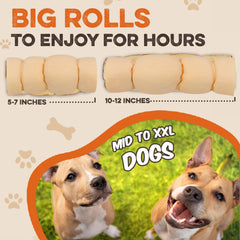BRUTUS & BARNABY beef cheek rolls rawhide-alternative close-up highlighting natural ingredients