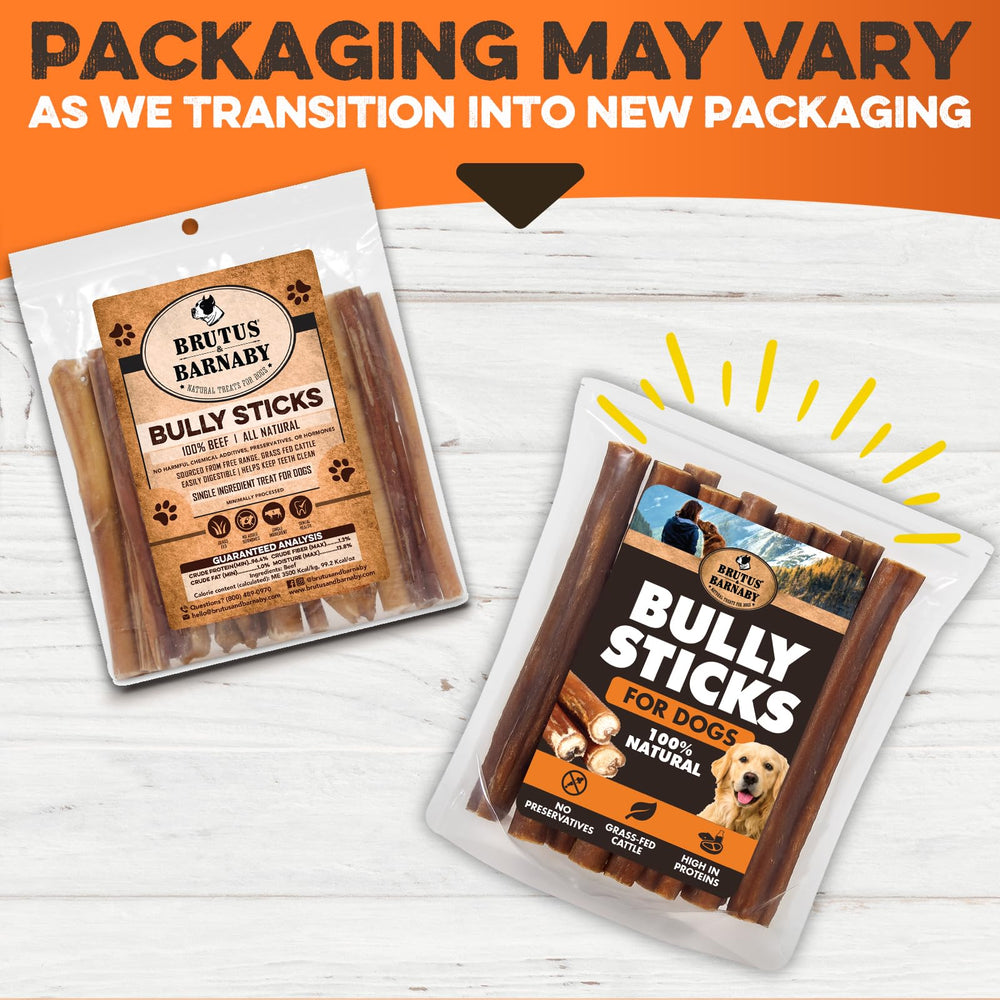 BRUTUS & BARNABY grass-fed beef bully stick close-up highlighting natural color and pure ingredients.