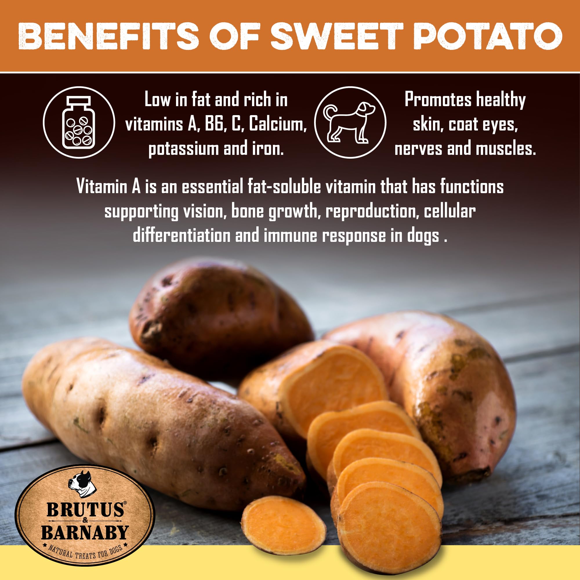 BRUTUS & BARNABY treats with pumpkin and cinnamon for natural fiber and aroma.