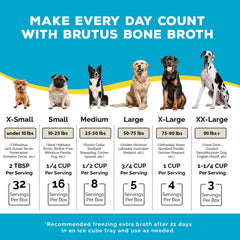 Brutus Bone Broth dog bowl serving improves kibble flavor and moisture