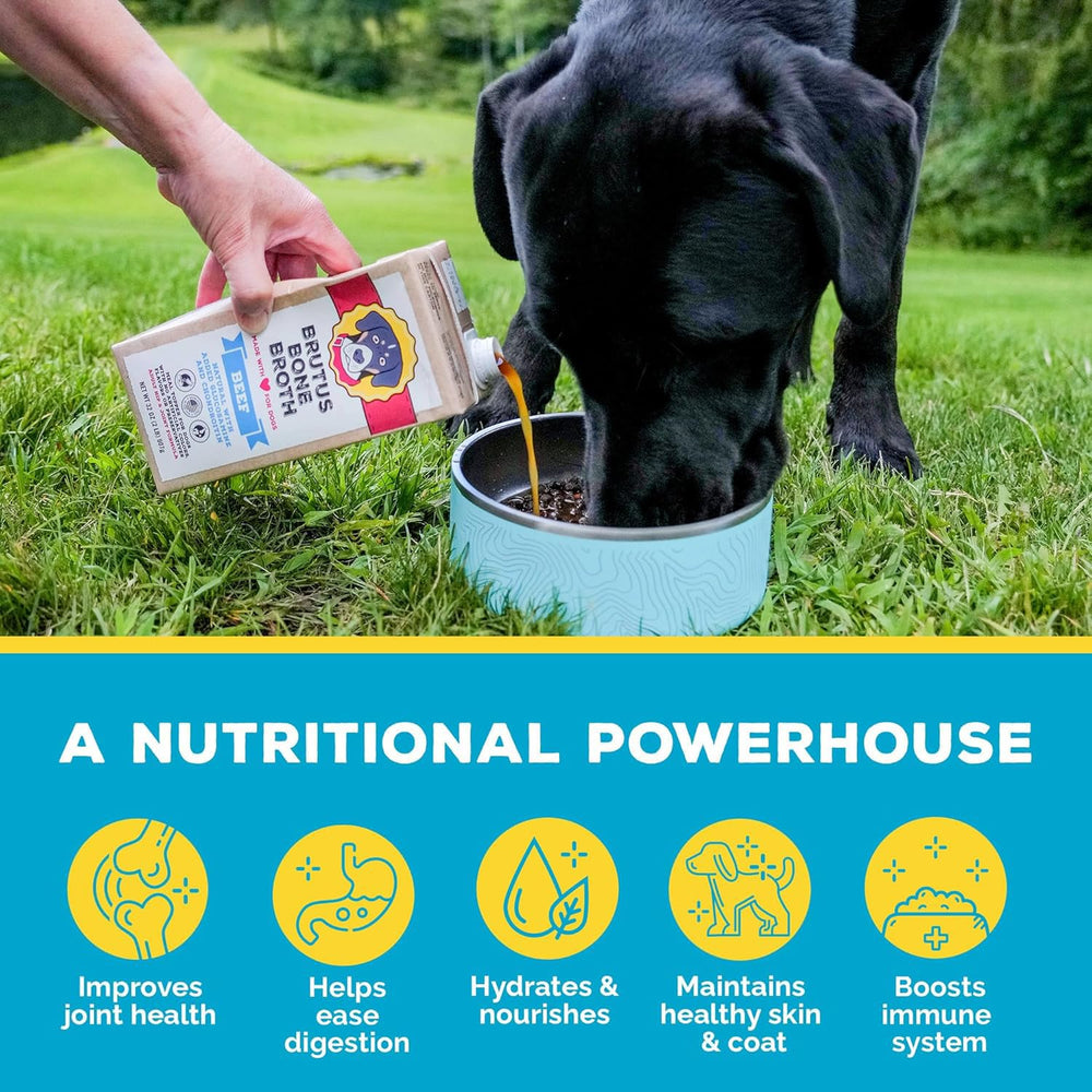 Brutus label shows glucosamine, chondroitin, turmeric support profile