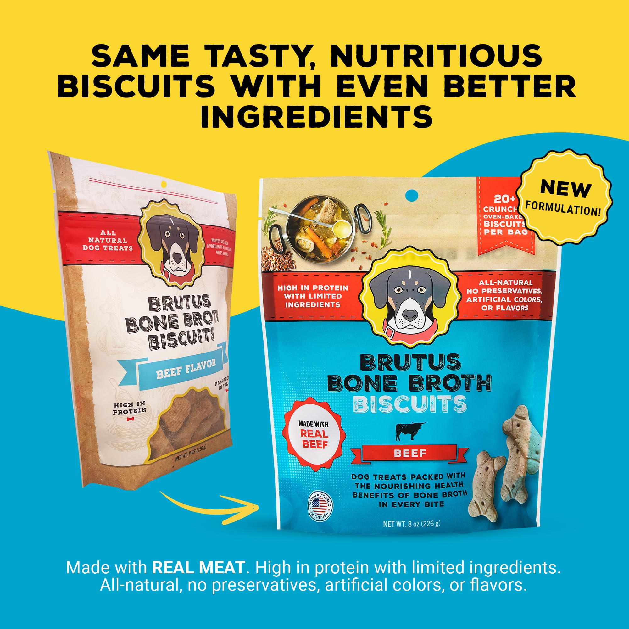 Brutus Bone Broth Biscuits beef puppy-to-senior — suitable for all sizes