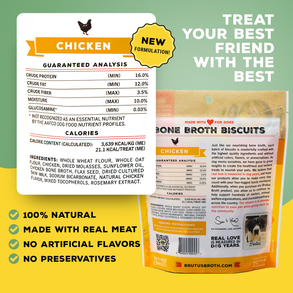 Brutus Bone Broth Biscuits Chicken back: natural ingredients and value pack for training sessions