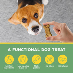 Brutus Bone Broth Biscuits oven-baked crunch highlights crisp texture dogs love.