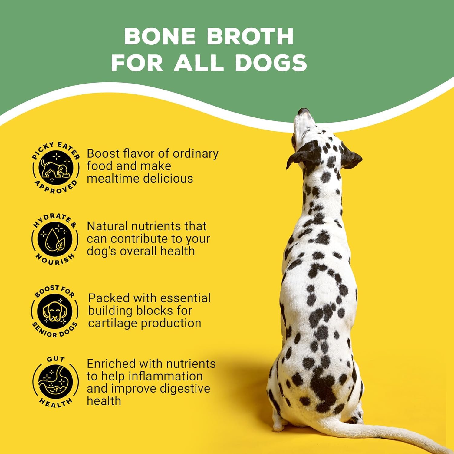Brutus Bone Broth eco-friendly packaging emphasizes sustainability for pet products.