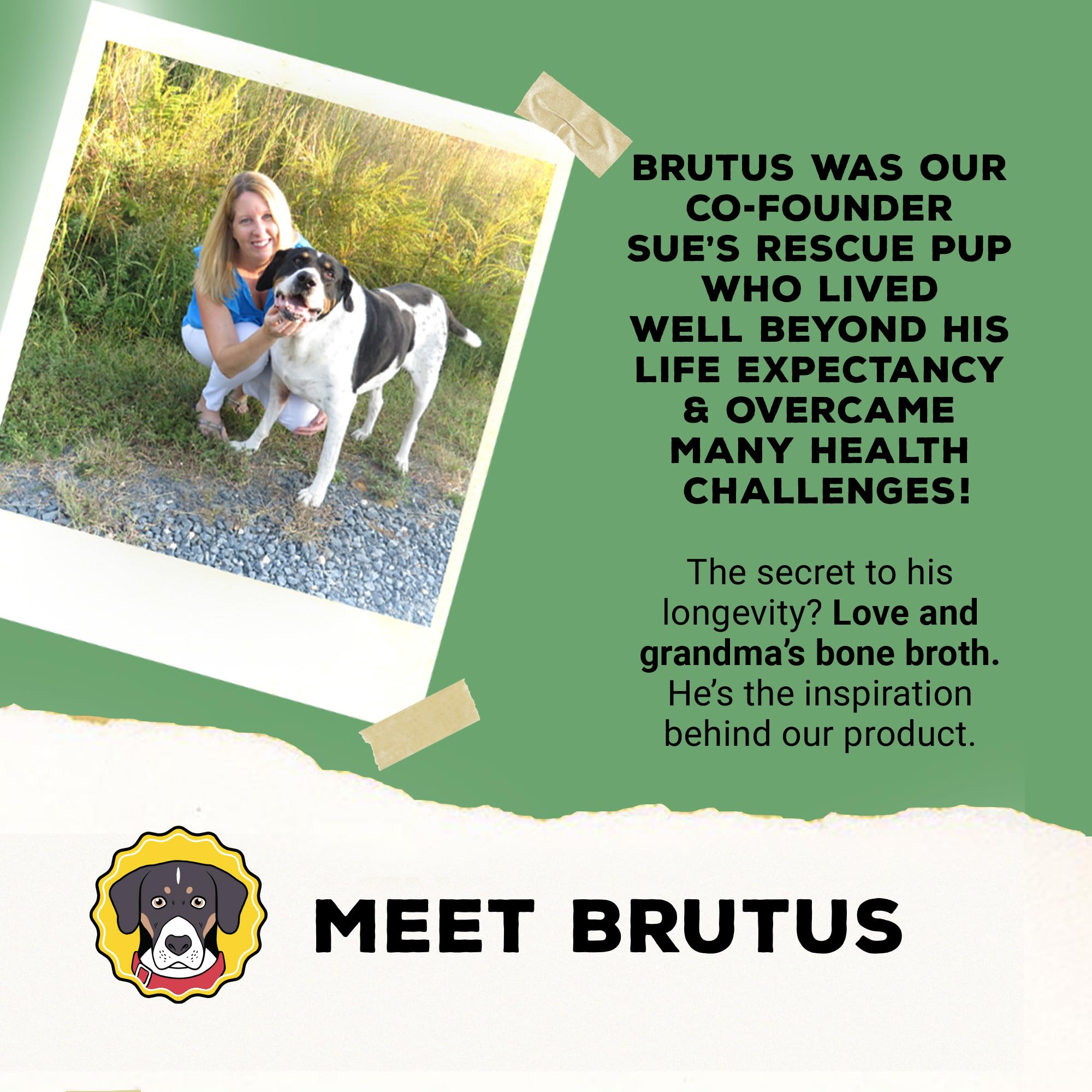 Brutus Broth picky-eaters friendly label signals flavor-forward topper.