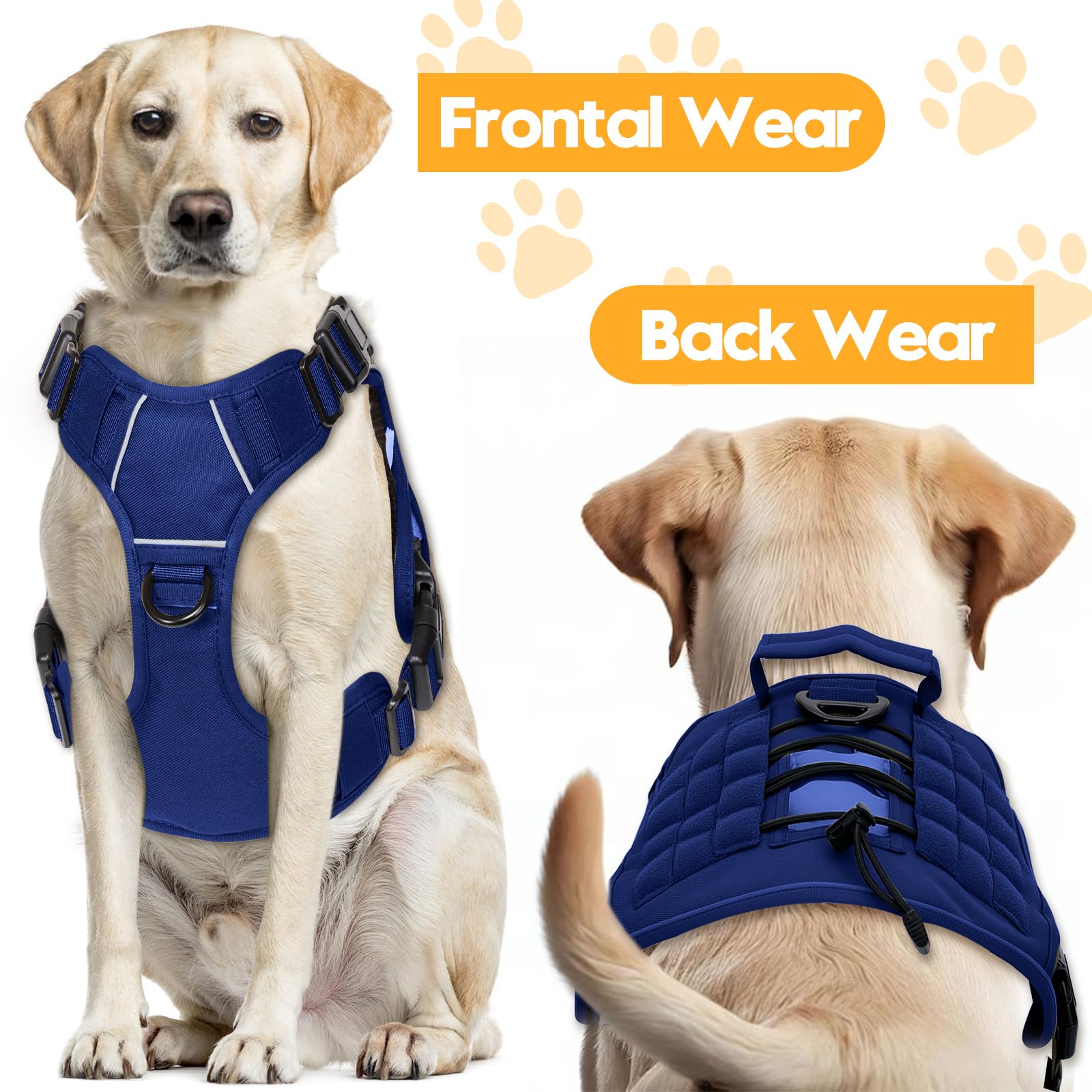 Bruvoalon heavy-duty tactical dog harness four adjustable straps for a perfect fit
