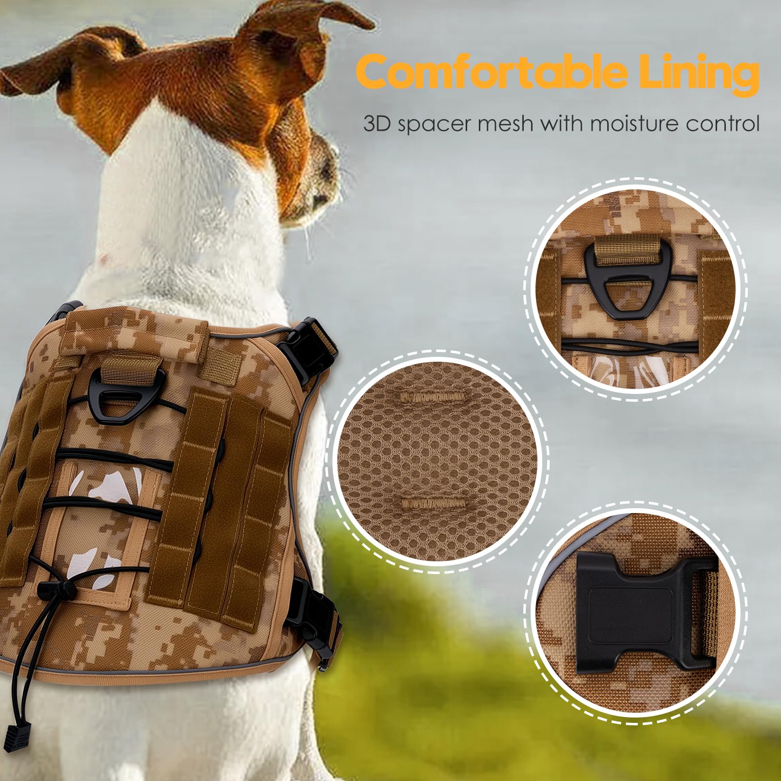 Bruvoalon back-clip harness showing no-pull control feature