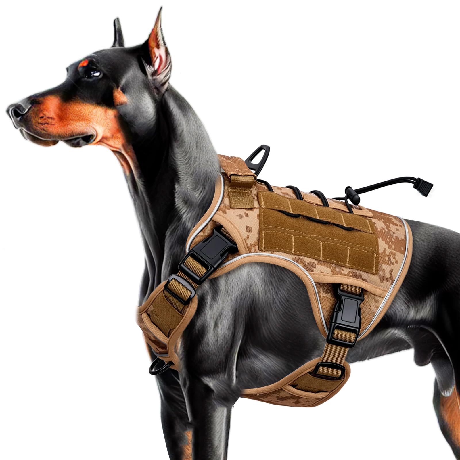 Bruvoalon heavy-duty harness front view for large dogs with rugged durability