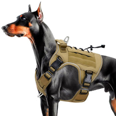 Bruvoalon heavy-duty tactical dog harness front view with front-clip control for no-pull training