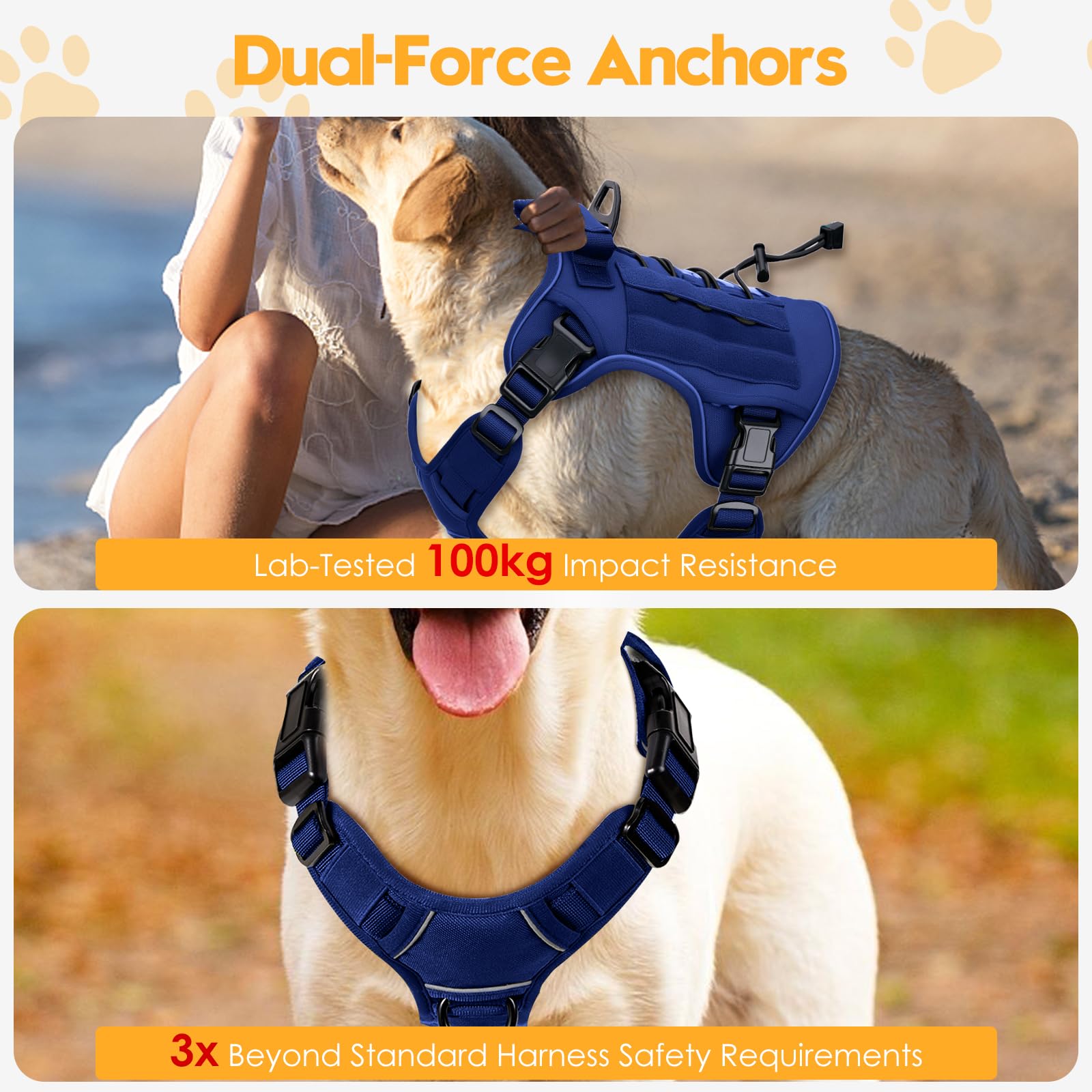 Bruvoalon heavy-duty tactical dog harness name patch for quick personalization