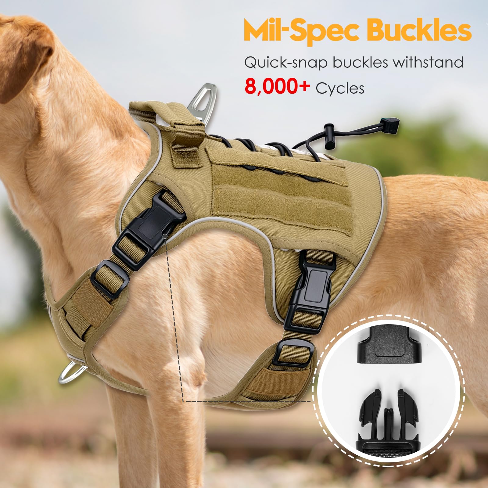 Bruvoalon heavy-duty harness rear-clip and handle for confident control