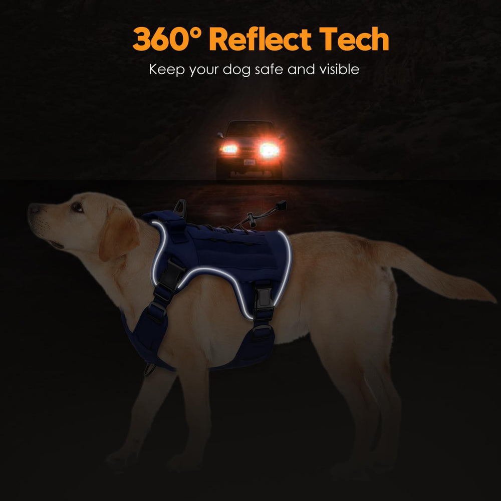 Bruvoalon heavy-duty tactical dog harness reflective trim for night visibility