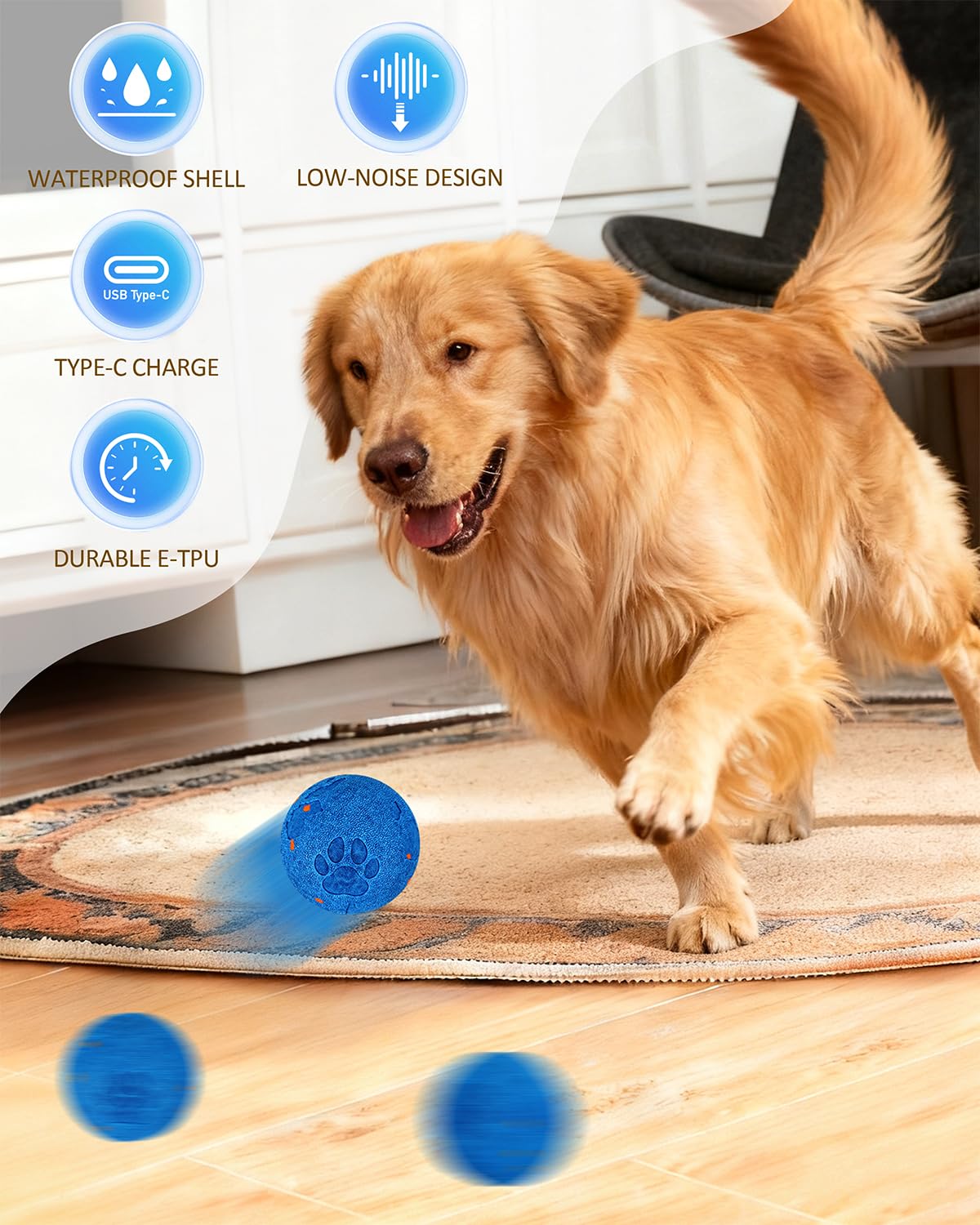 Bryxkla Interactive Ball LED status during play helps monitor charging and readiness.