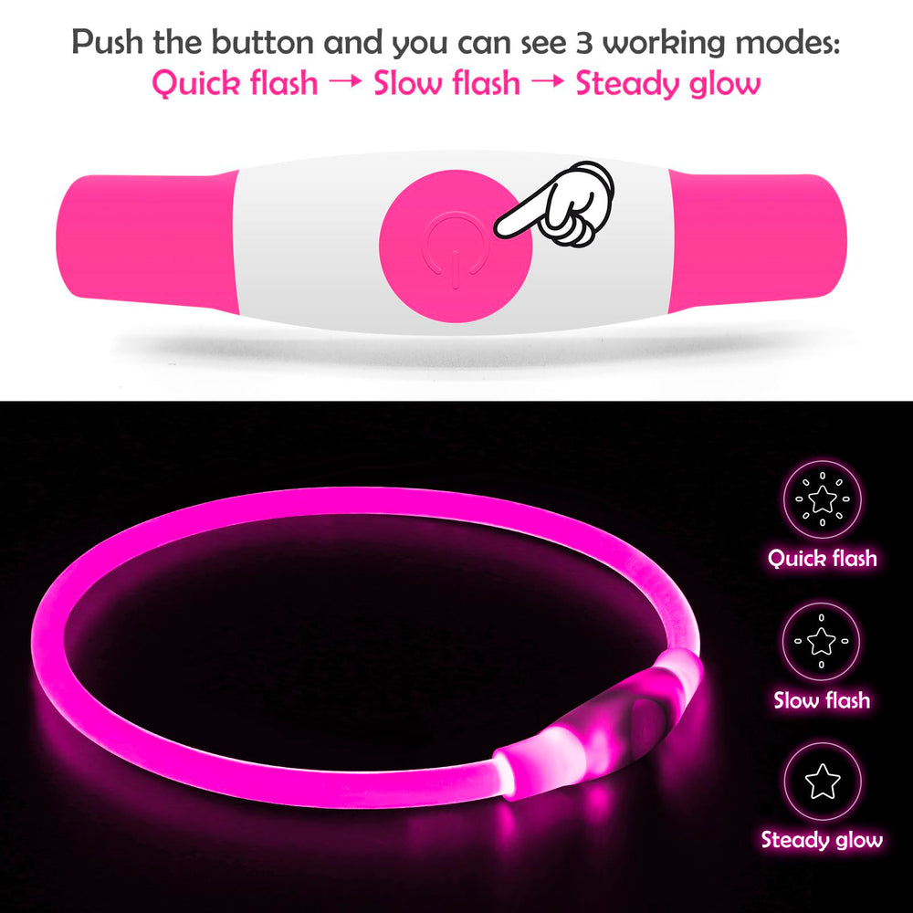 Cargador USB incluido para recarga rápida del collar LED BSEEN