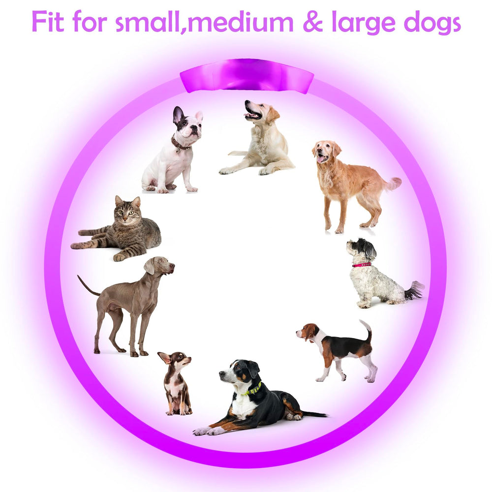 BSEEN light up dog collar three modes; customize flashing or glow for different settings.