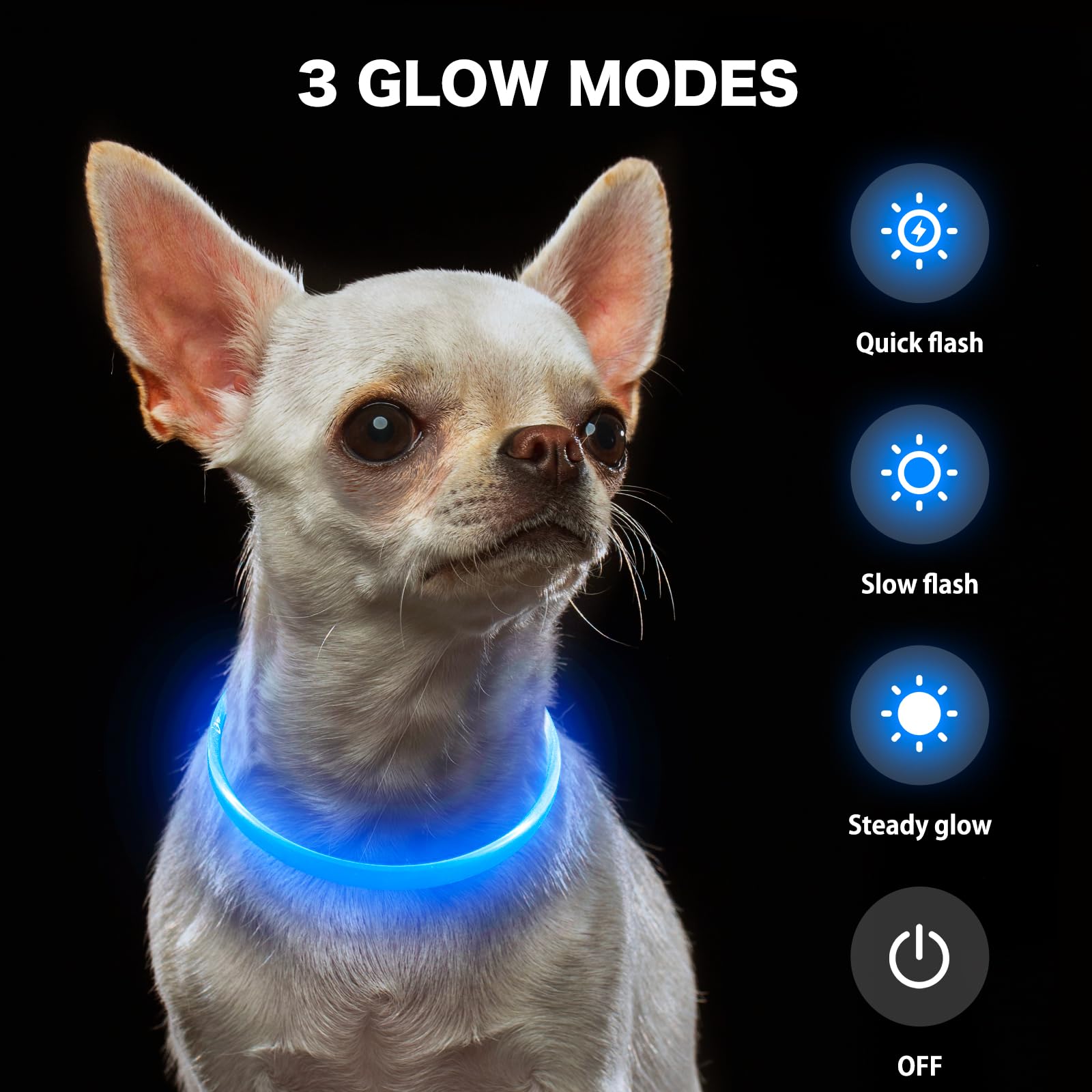 BSEEN light up dog collar TPU material for rainproof durability
