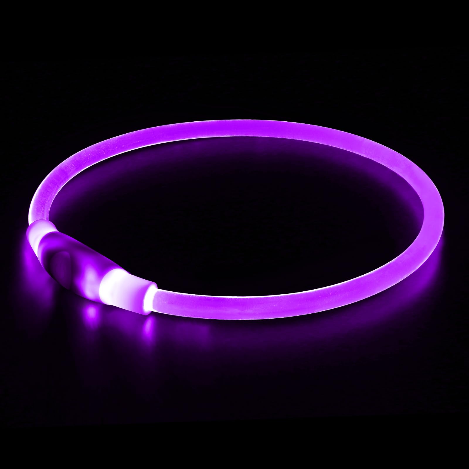 BSEEN light up dog collar unfolded shows easy trim-to-fit design for any breed.