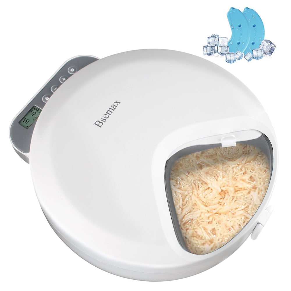 Bsemax Automatic Wet Food Feeder front view for mess-free filling
