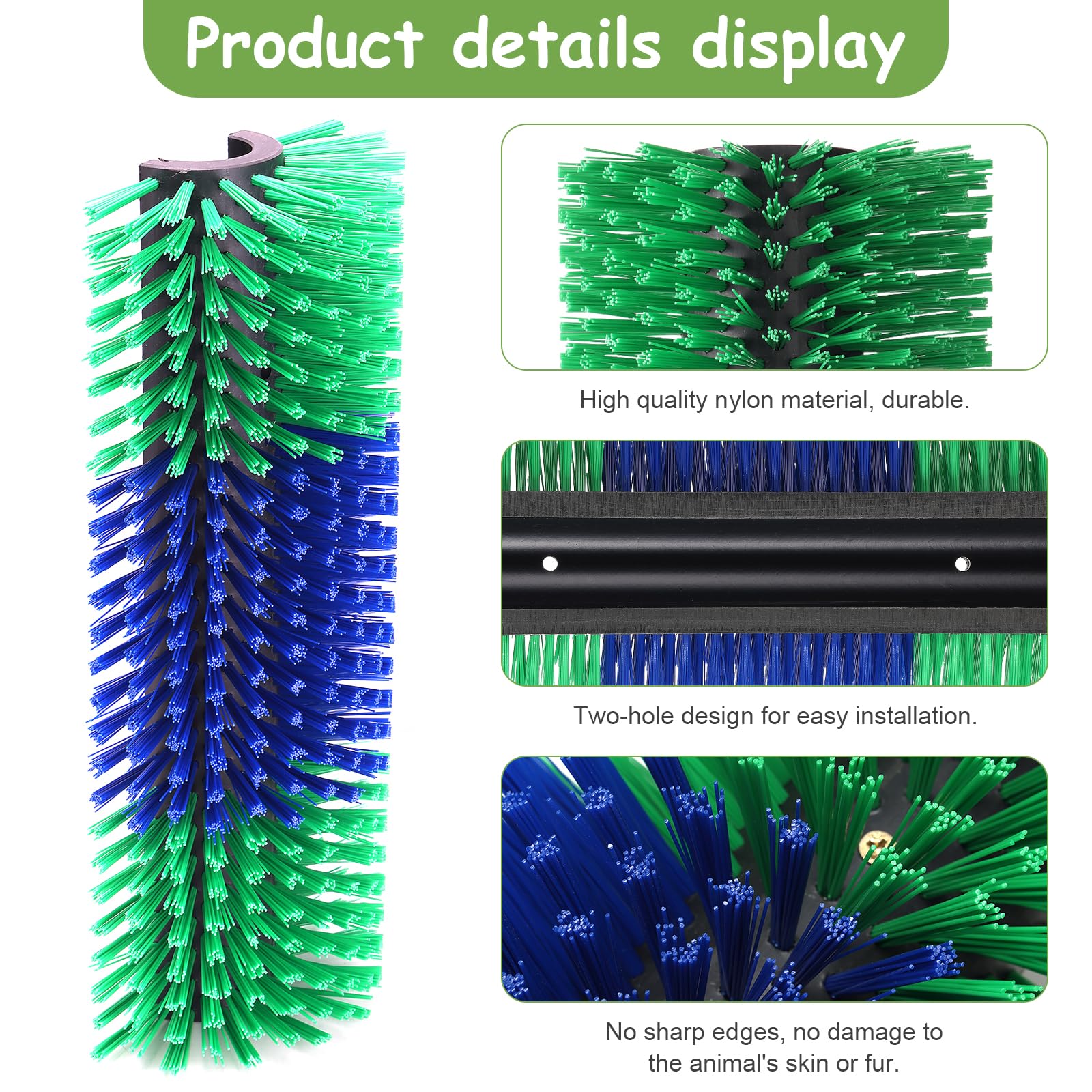 BShome livestock scratching brush green on horse use supports massaging and coat care