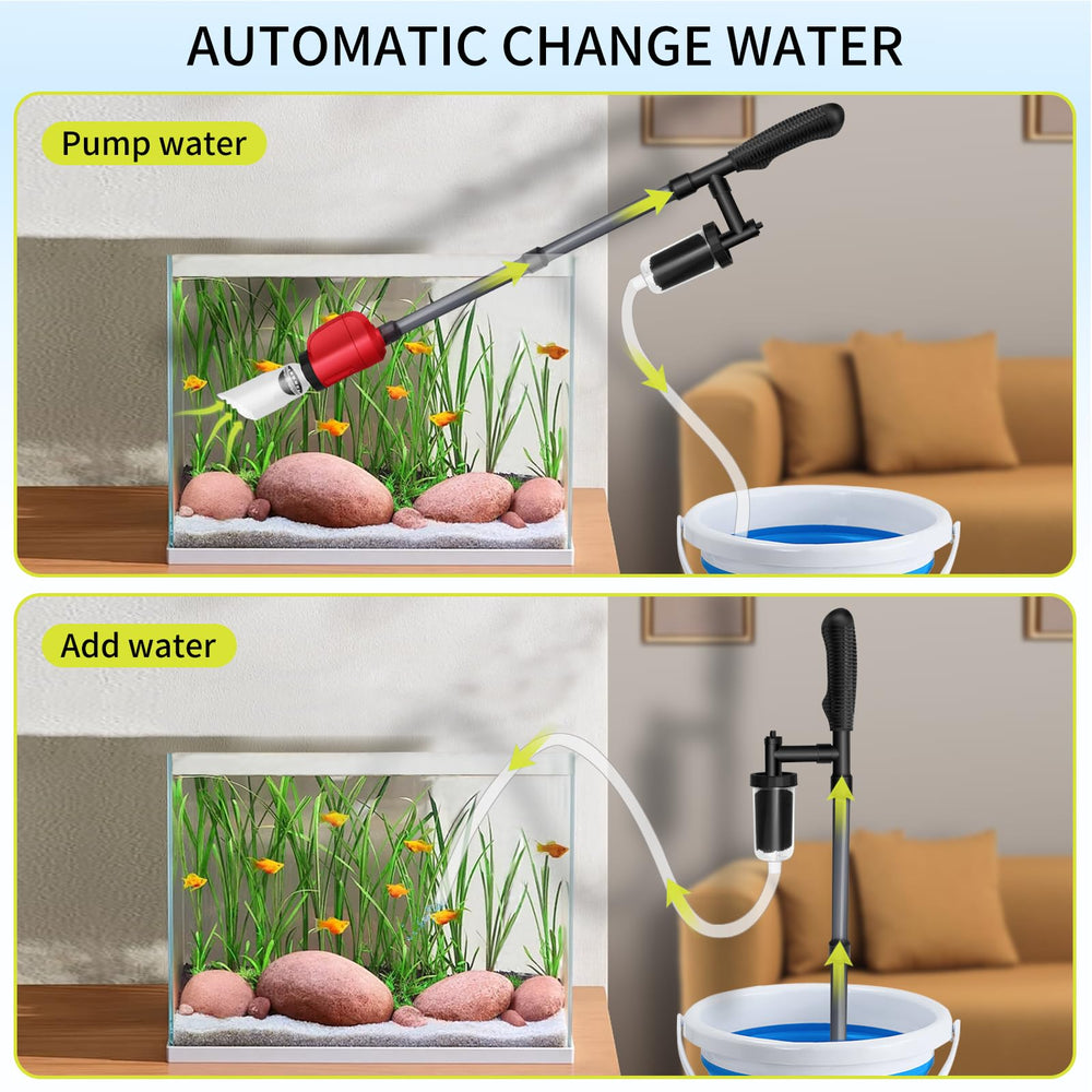 BSTCWCP electric aquarium vacuum cleaner extension tubes extend reach for thorough cleaning.