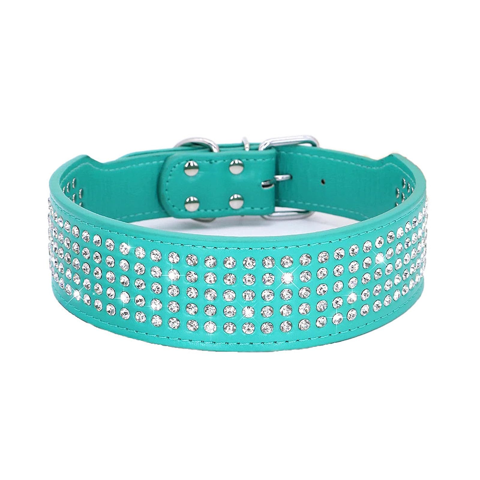 BTDCFY Rhinestones Dog Collar, 2-inch wide, worn for bold fashion