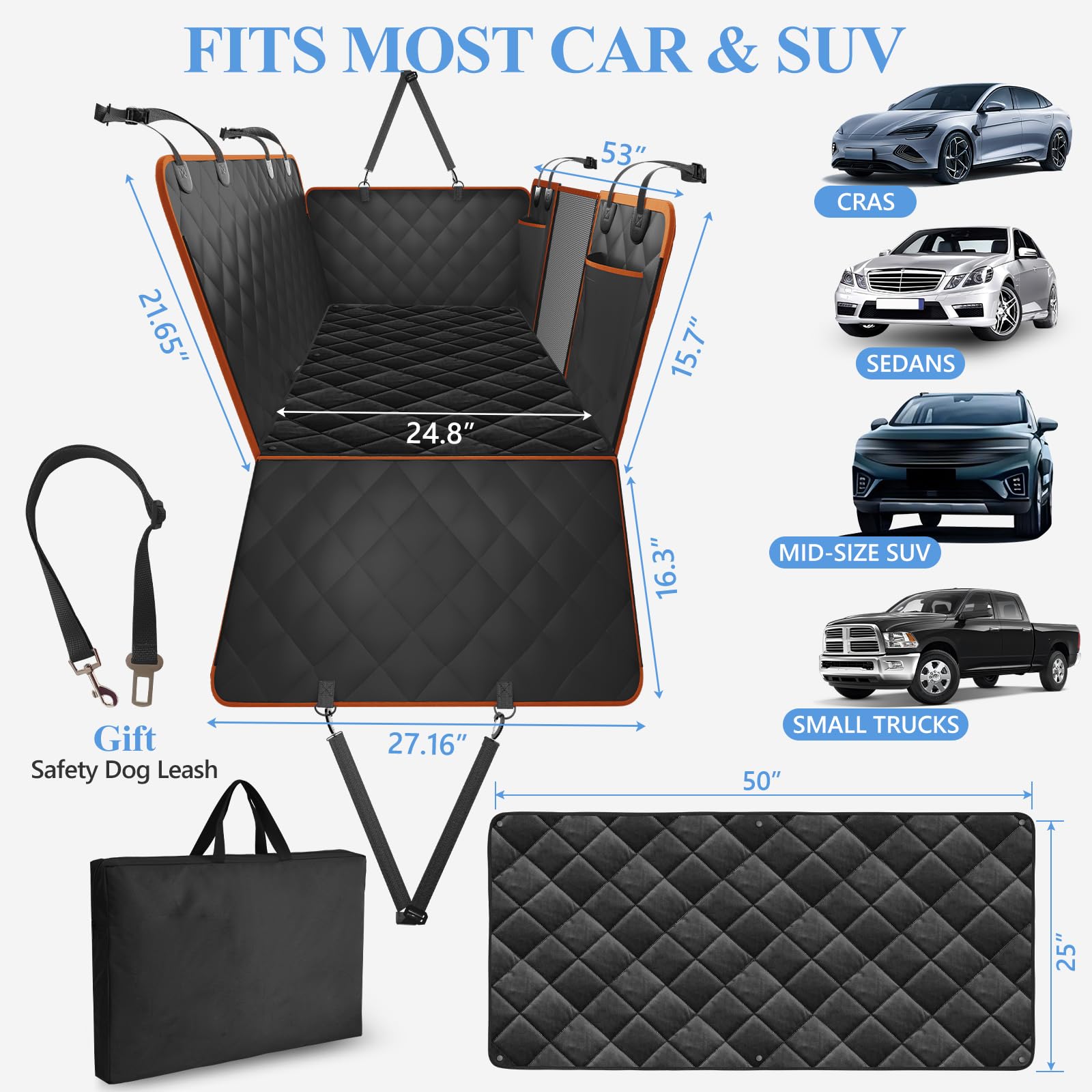Btefd waterproof double-layer design prevents leaks and keeps interiors cleaner.