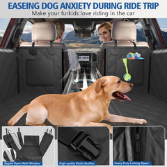 Btefd dog-seat-cover close-up reveals non-slip fabric and PU coating for safer rides