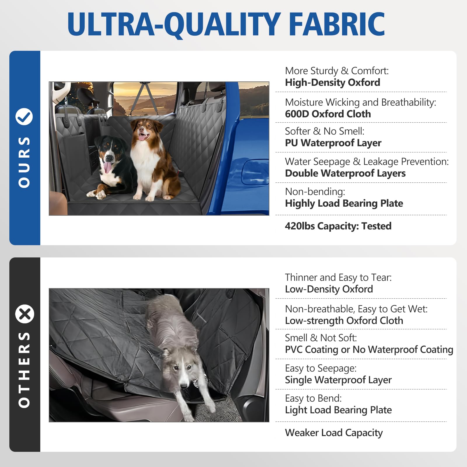 Btefd-truck-seat-cover vent window image demonstrates ventilation for calmer dogs