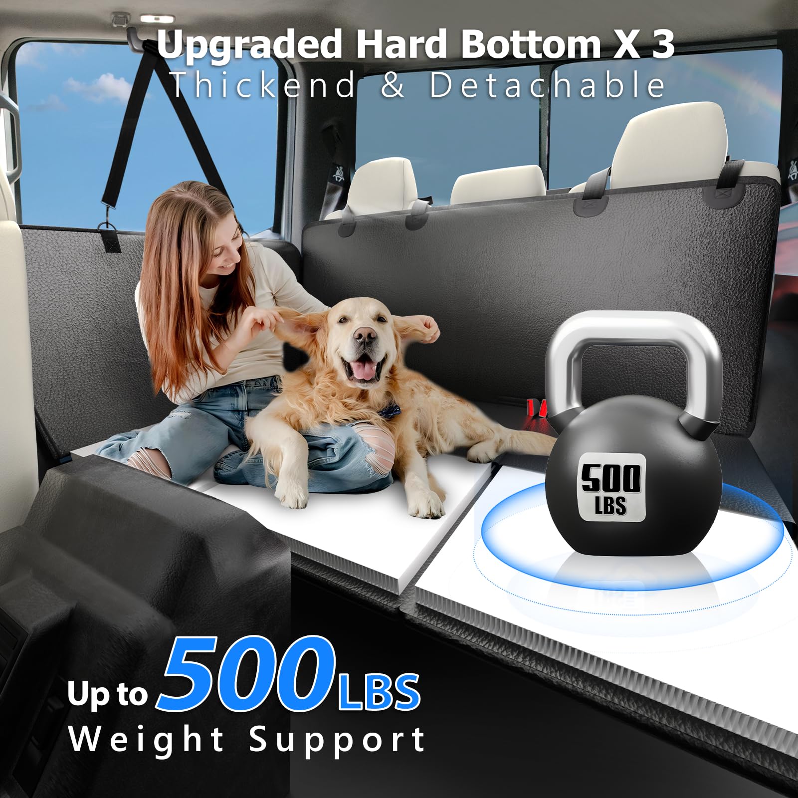 Btefd XL full-coverage design protects back seat and doors during travel.