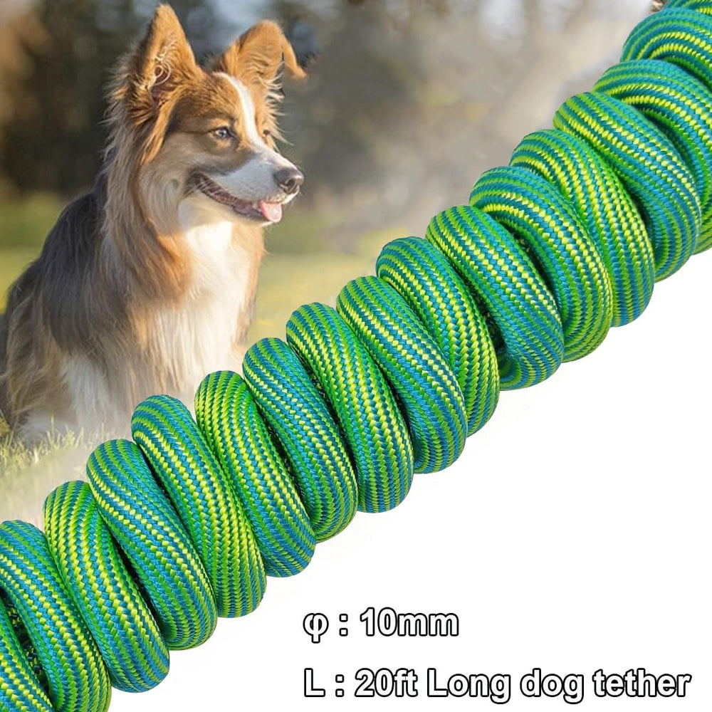 BTINESFUL dog tie-out rope orange shows lightweight strength for beach and park adventures