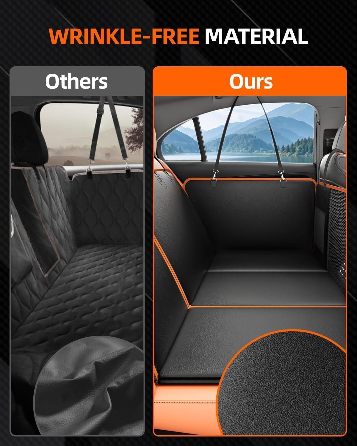 BTOG spacious backseat protector mat provides full coverage and easy cleanup.