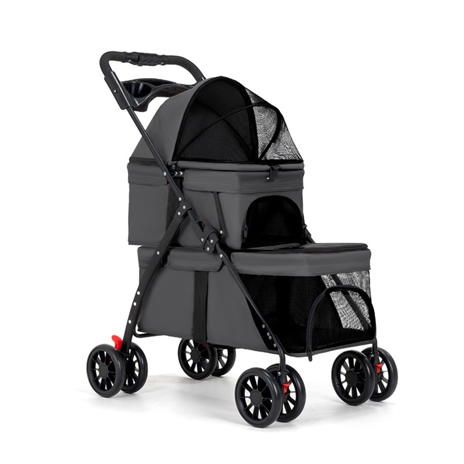 BUALR double dog stroller front view shows two-pet capacity for park strolls