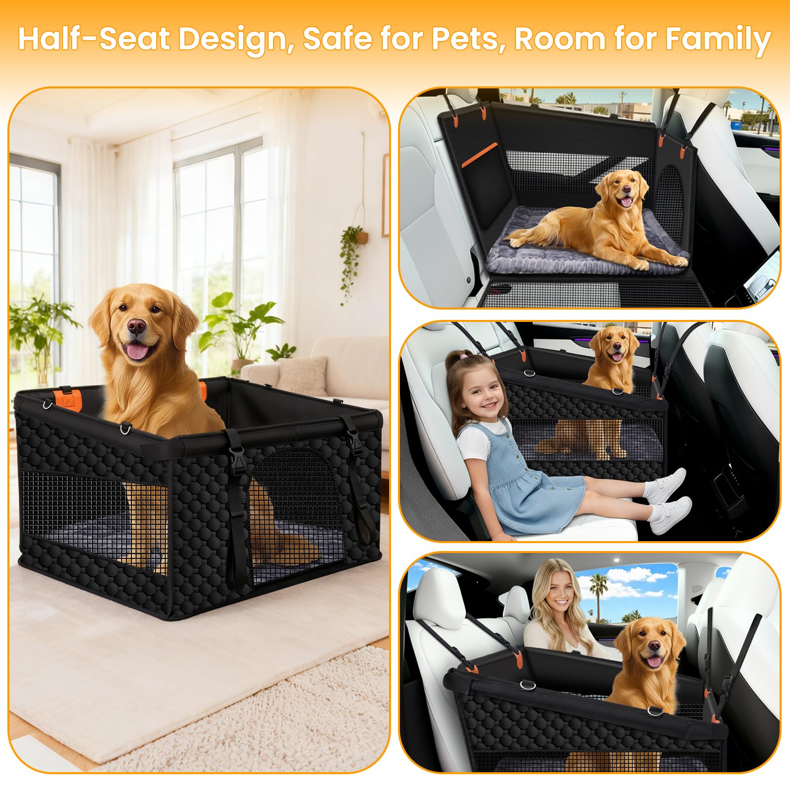Buatis XL seat cover setup showing securing anchors and tether
