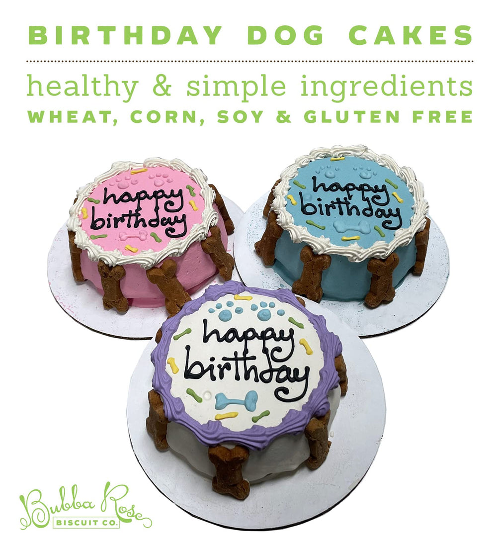 Bubba Rose White Dog Birthday Cake crunchy biscuit close-up highlights texture dogs enjoy chewing.